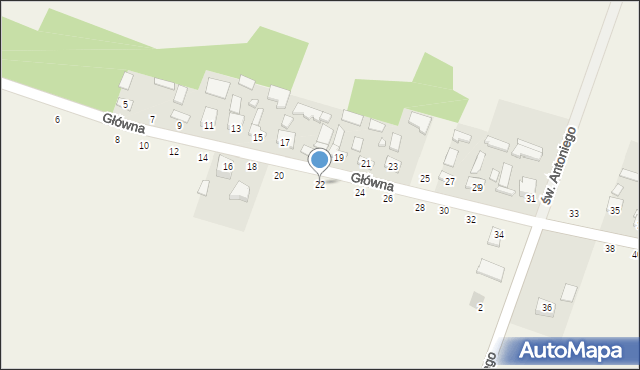 Radomice, Główna, 22, mapa Radomice