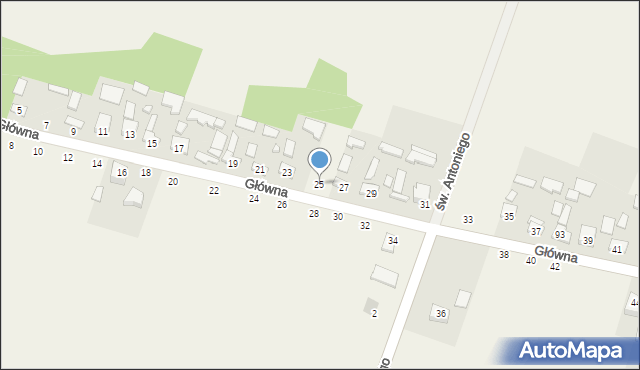 Radomice, Główna, 25, mapa Radomice