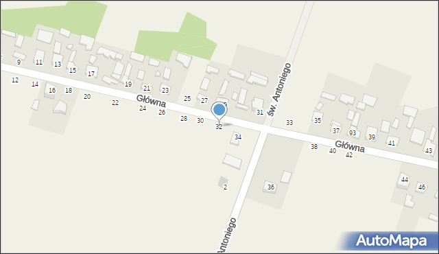 Radomice, Główna, 32, mapa Radomice