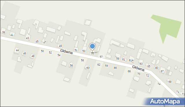 Radomice, Główna, 55, mapa Radomice