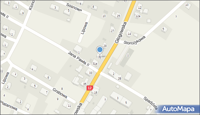 Radwanice, Głogowska, 31, mapa Radwanice