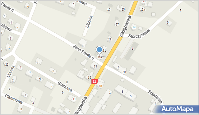 Radwanice, Głogowska, 31a, mapa Radwanice