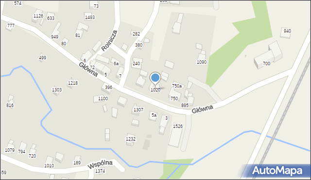 Radziechowy, Główna, 1020, mapa Radziechowy