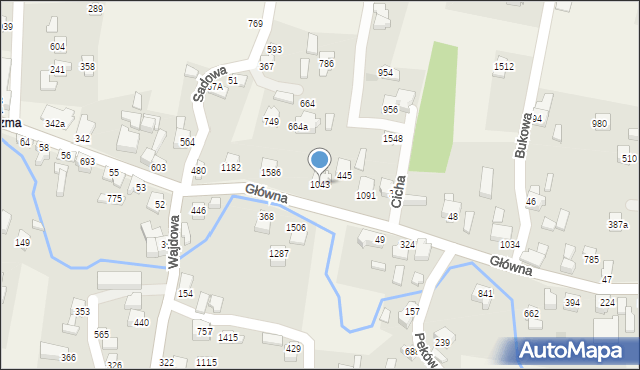 Radziechowy, Główna, 1043, mapa Radziechowy