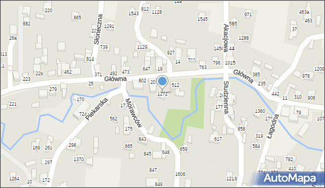 Radziechowy, Główna, 1272, mapa Radziechowy