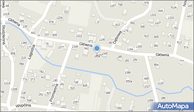 Radziechowy, Główna, 185a, mapa Radziechowy