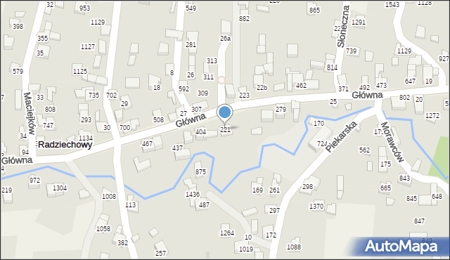 Radziechowy, Główna, 221, mapa Radziechowy