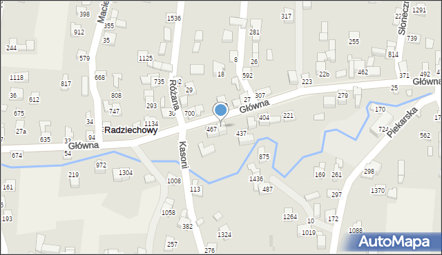 Radziechowy, Główna, 467a, mapa Radziechowy