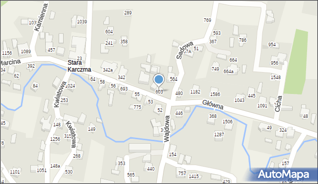 Radziechowy, Główna, 603, mapa Radziechowy