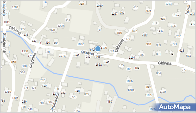 Radziechowy, Główna, 768, mapa Radziechowy