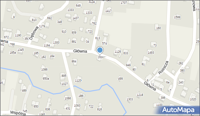 Radziechowy, Główna, 777, mapa Radziechowy