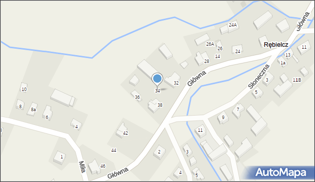 Rębielcz, Główna, 34, mapa Rębielcz