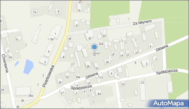 Ręczno, Główna, 22, mapa Ręczno