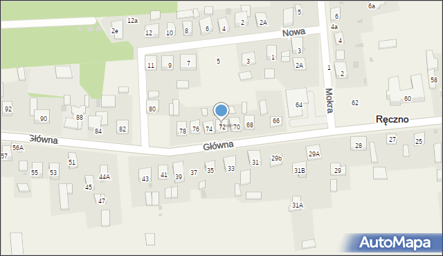 Ręczno, Główna, 72, mapa Ręczno