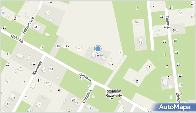Rosanów, Główna, 23, mapa Rosanów