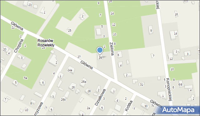 Rosanów, Główna, 29, mapa Rosanów