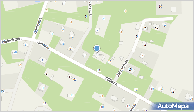 Rosanów, Główna, 9, mapa Rosanów