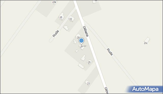 Ruda, Główna, 27, mapa Ruda