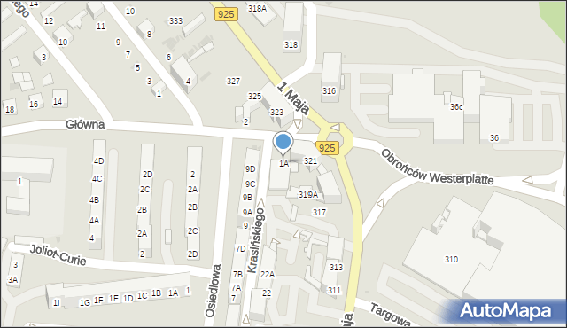 Ruda Śląska, Główna, 1A, mapa Rudy Śląskiej