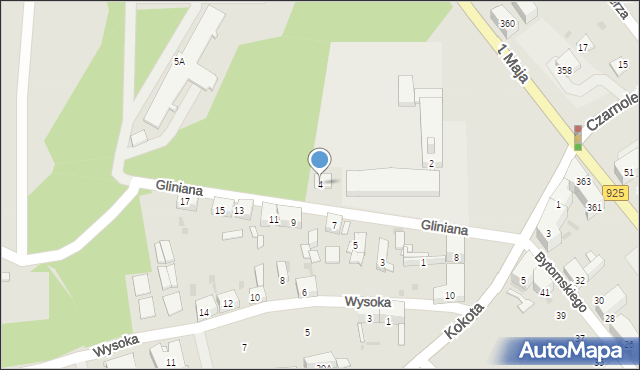 Ruda Śląska, Gliniana, 4, mapa Rudy Śląskiej