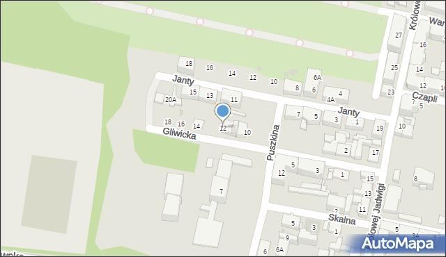 Ruda Śląska, Gliwicka, 12, mapa Rudy Śląskiej