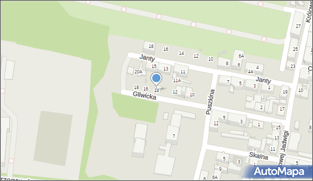 Ruda Śląska, Gliwicka, 14, mapa Rudy Śląskiej