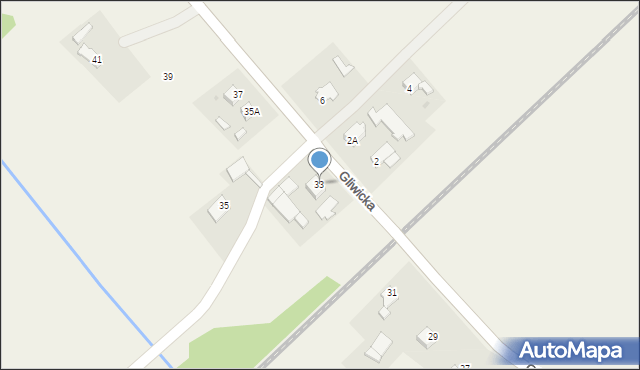 Rudno, Gliwicka, 33, mapa Rudno