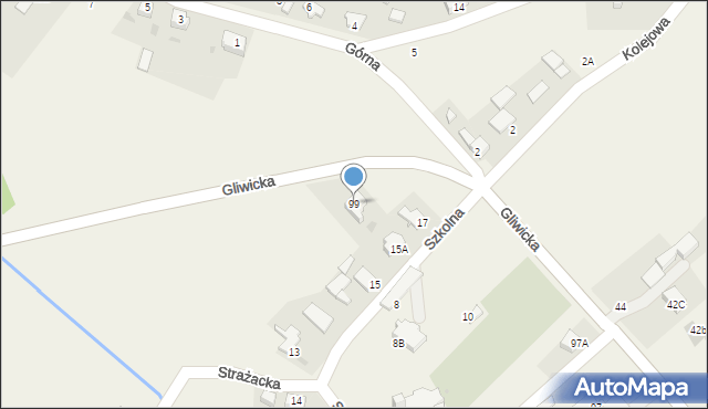 Rudno, Gliwicka, 99, mapa Rudno