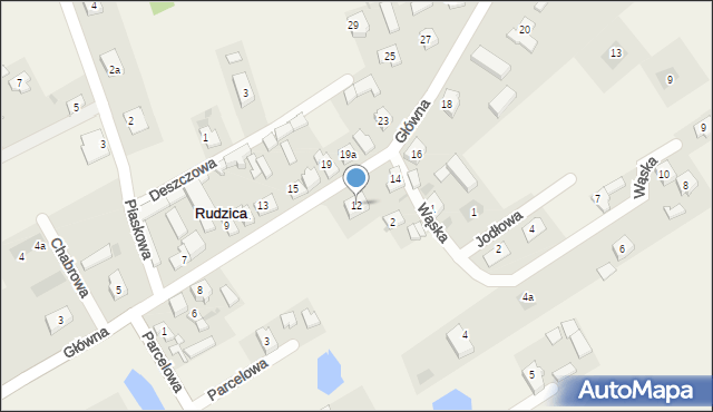 Rudzica, Główna, 12, mapa Rudzica