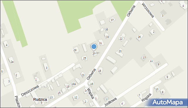 Rudzica, Główna, 27, mapa Rudzica
