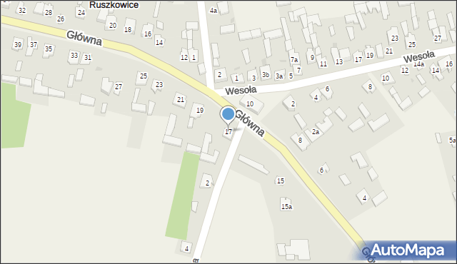 Ruszkowice, Główna, 17, mapa Ruszkowice