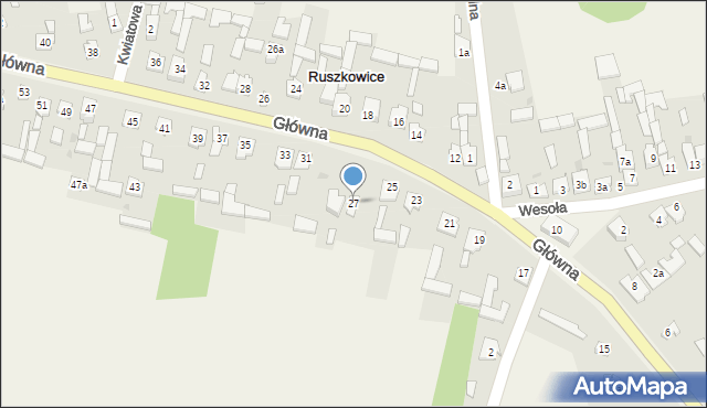Ruszkowice, Główna, 27, mapa Ruszkowice