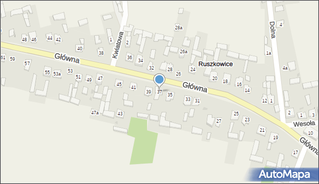 Ruszkowice, Główna, 37, mapa Ruszkowice