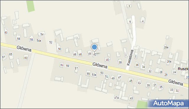 Ruszkowice, Główna, 42, mapa Ruszkowice