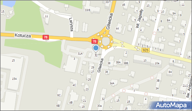 Rybnik, Gliwicka, 31, mapa Rybnika