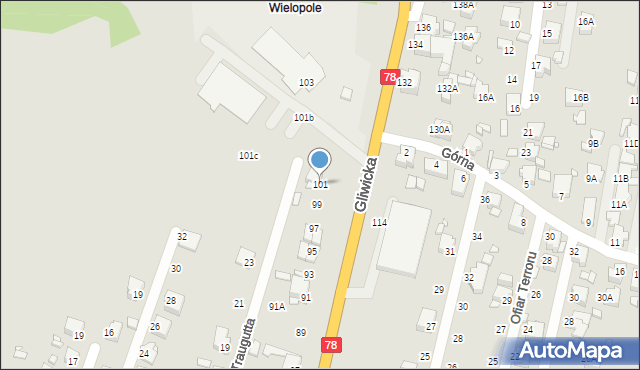 Rybnik, Gliwicka, 101, mapa Rybnika