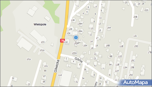 Rybnik, Gliwicka, 132A, mapa Rybnika