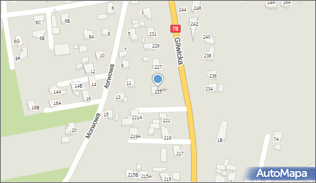 Rybnik, Gliwicka, 225, mapa Rybnika