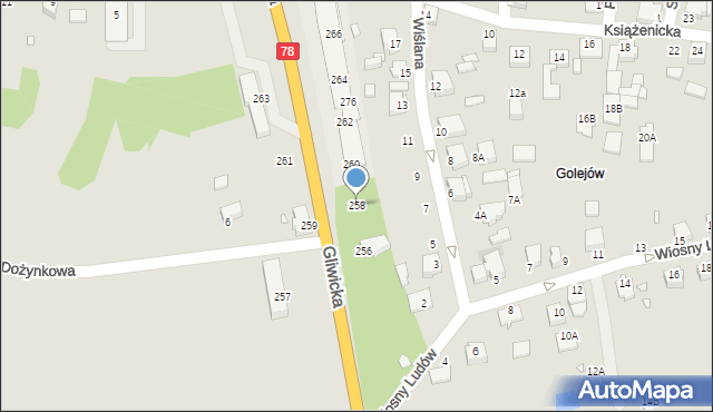 Rybnik, Gliwicka, 258, mapa Rybnika