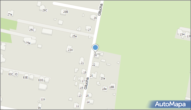 Rybnik, Głucha, 24, mapa Rybnika