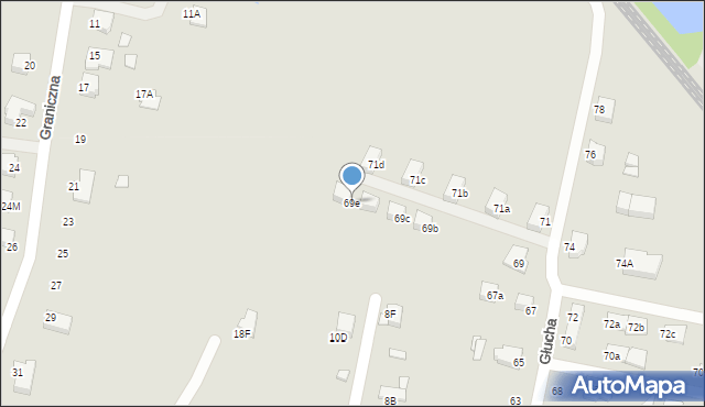 Rybnik, Głucha, 69e, mapa Rybnika