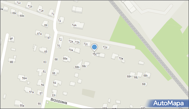 Rybnik, Głucha, 70c, mapa Rybnika