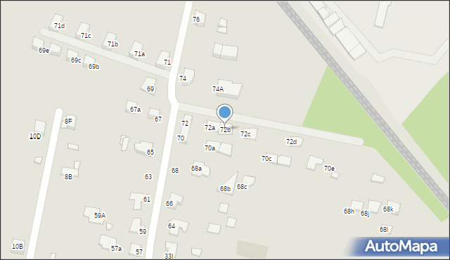 Rybnik, Głucha, 72b, mapa Rybnika