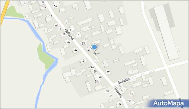 Sabnie, Główna, 19, mapa Sabnie