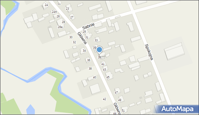 Sabnie, Główna, 39, mapa Sabnie