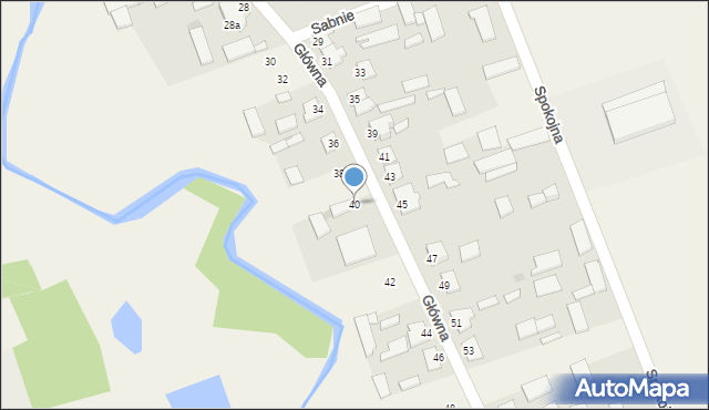 Sabnie, Główna, 40, mapa Sabnie