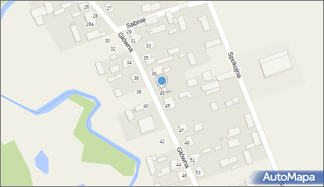 Sabnie, Główna, 43, mapa Sabnie