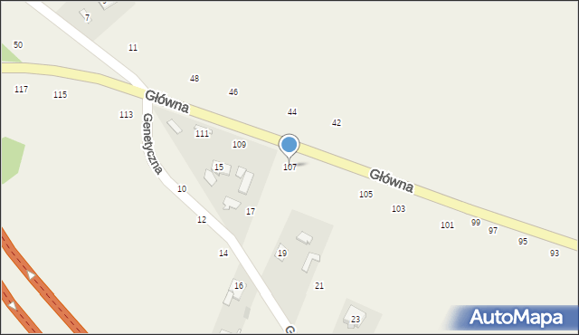 Sady, Główna, 107, mapa Sady