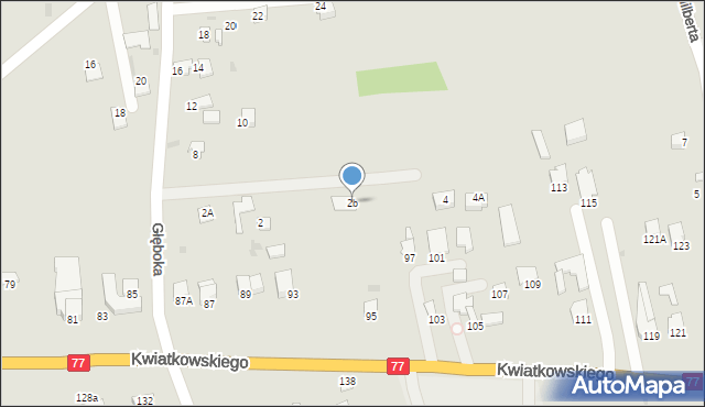 Sandomierz, Głęboka, 2b, mapa Sandomierza