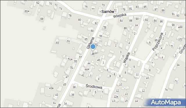 Sarnów, Główna, 48, mapa Sarnów